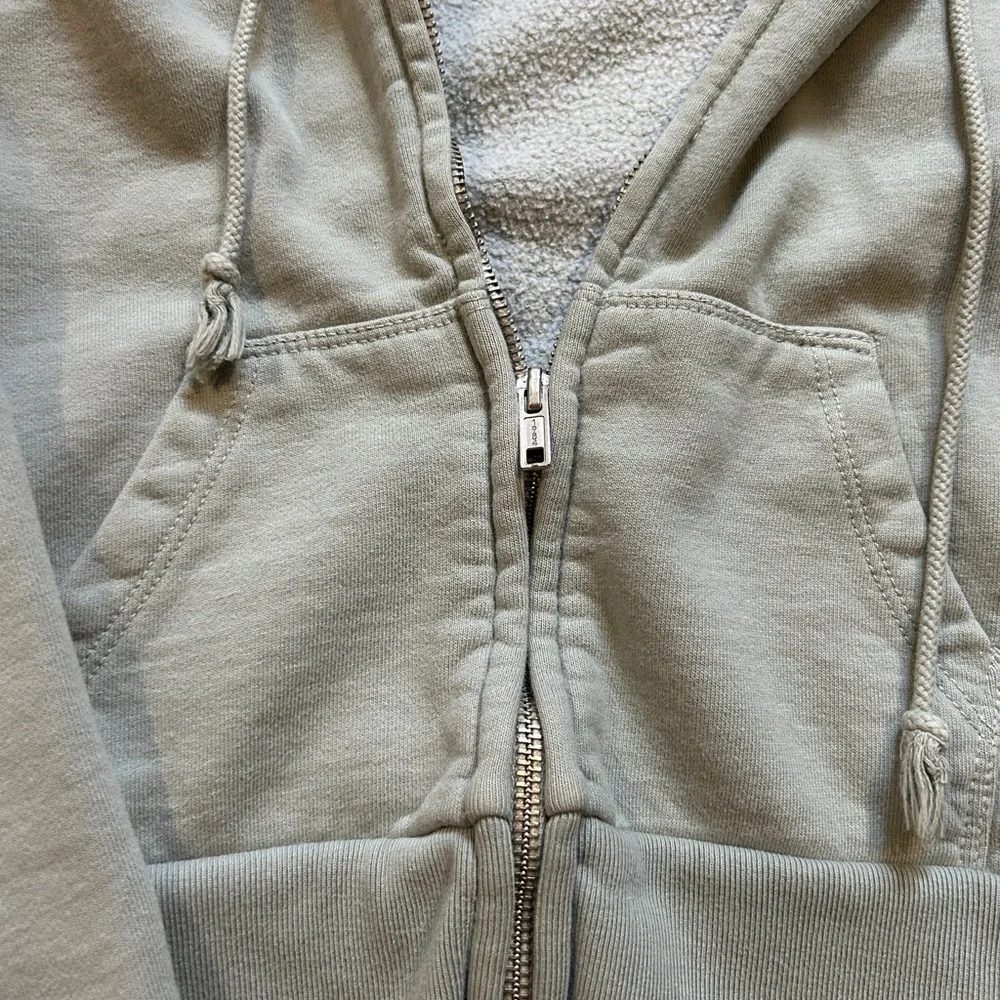 Brandy Melville Light Sage Green Zip-Up Hoodie - Picture 5 of 6